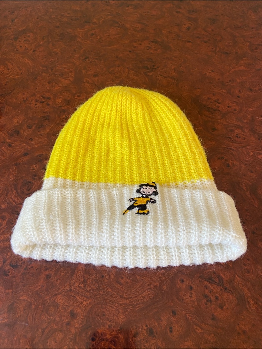 VINTAGE 1952 Authentic PEANUTS LUCY Orlon STITCHED/Knit WINTER HAT yellow